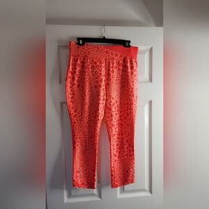 Kids Leopard Print Leggings - Red